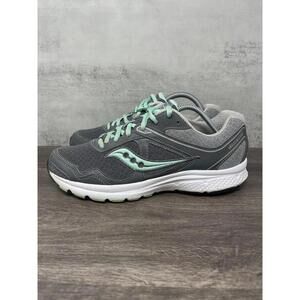 Saucony Cohesion 10 Womens Size 9 Running Trainer Grey Green S15333-3 Grid Low